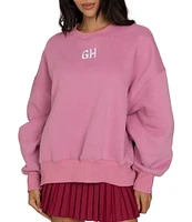 GOLD HINGE GH Embroidered Crew Neck Long Sleeve Sweater