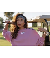 GOLD HINGE GH Embroidered Crew Neck Long Sleeve Sweater