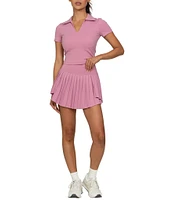 GOLD HINGE High Waist Tiered Pleated Tennis Shirt