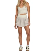 GOLD HINGE High Waist Tiered Pleated Tennis Shirt