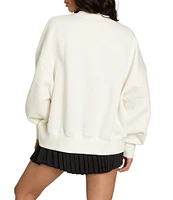 GOLD HINGE Wide Arm Crew Neck Long Sleeve Logo Sweatshirt