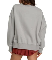 GOLD HINGE Wide Arm Crew Neck Long Sleeve Logo Sweatshirt