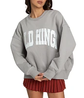GOLD HINGE Wide Arm Crew Neck Long Sleeve Logo Sweatshirt