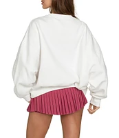 GOLD HINGE Wide Arm Crew Neck Long Sleeve Logo Sweatshirt