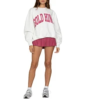 GOLD HINGE Wide Arm Crew Neck Long Sleeve Logo Sweatshirt