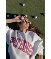 GOLD HINGE Wide Arm Crew Neck Long Sleeve Logo Sweatshirt