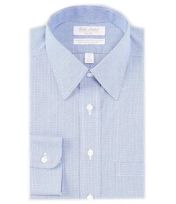Gold Label Roundtree & Yorke Full-Fit Non-Iron Point Collar Houndstooth Checked Dress Shirt