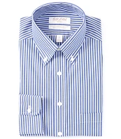 Gold Label Roundtree & Yorke Big & Tall Non-Iron Button-Down Collar Bengal Stripe Dress Shirt