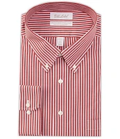 Gold Label Roundtree & Yorke Big & Tall Non-Iron Button-Down Collar Bengal Striped Pinpoint Dress Shirt