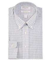 Gold Label Roundtree & Yorke Big & Tall Non-Iron Button-Down Collar Checked Dress Shirt