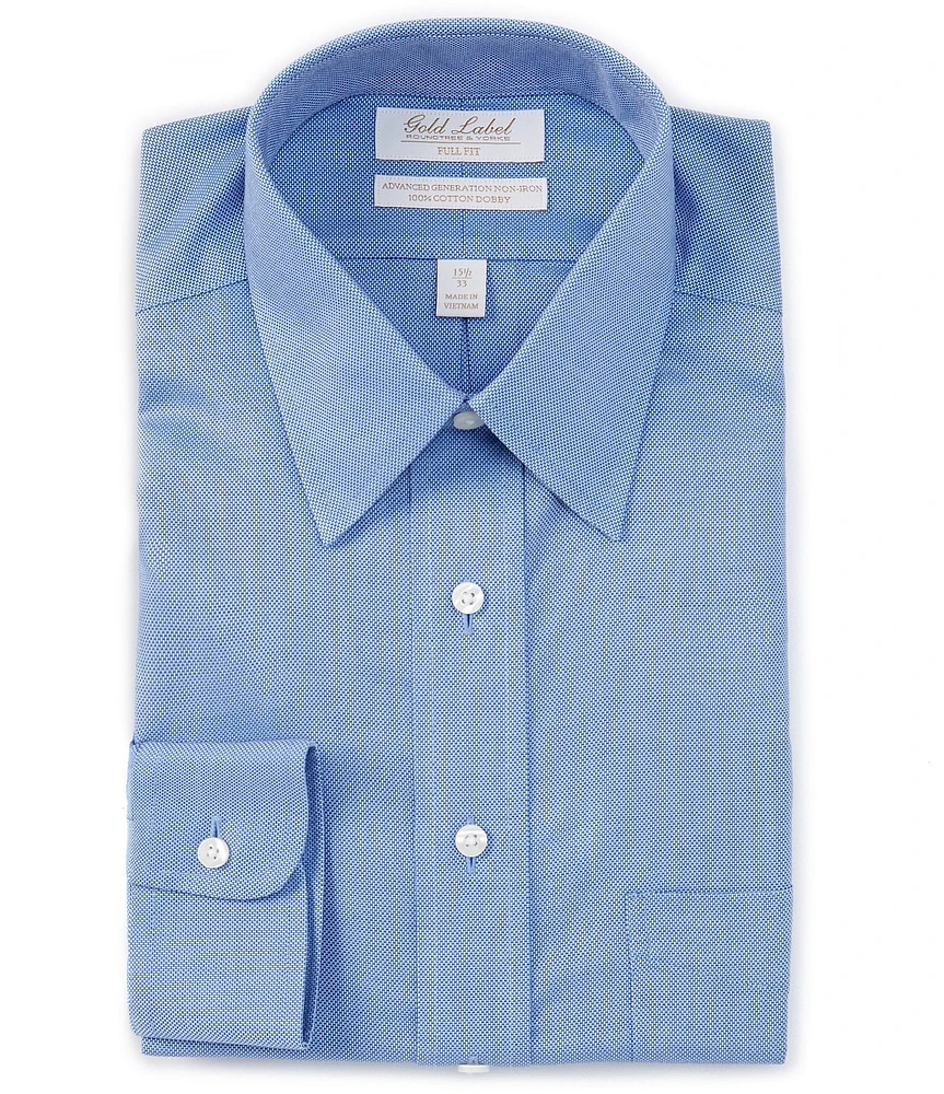 Gold Label Roundtree & Yorke Big & Tall Non-Iron Point Collar Textured Dress Shirt
