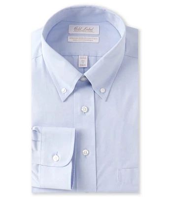 Gold Label Roundtree & Yorke Big & Tall Non-Iron Button Down Collar Solid Pinpoint Dress Shirt