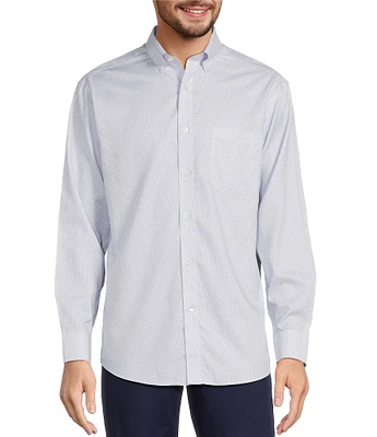 Gold Label Roundtree & Yorke Big & Tall Non-iron Long Sleeve Geo Dot Print Sport Shirt