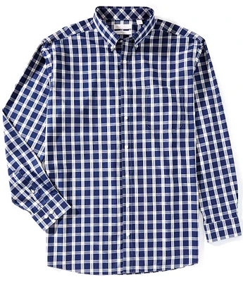 Gold Label Roundtree & Yorke Big & Tall Non-Iron Long Sleeve Plaid Sport Shirt
