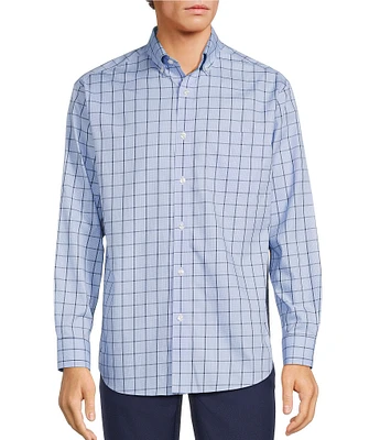 Gold Label Roundtree & Yorke Big & Tall Non-Iron Long Sleeve Windowpane Sport Shirt