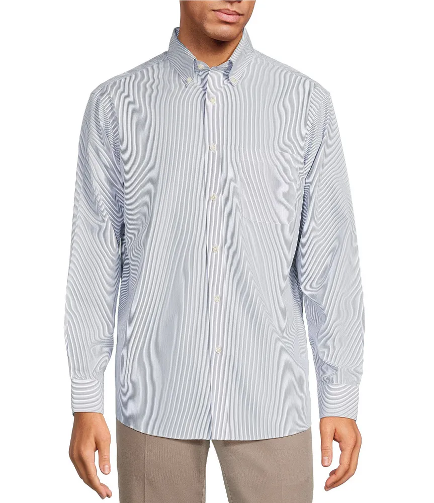 Gold Label Roundtree & Yorke Big & Tall Non-Iron Pinstripe Sport Shirt