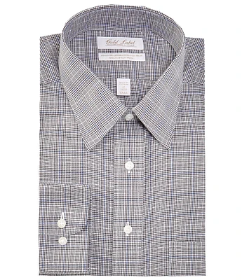 Gold Label Roundtree & Yorke Big & Tall Non-Iron Point Collar Glen Plaid Twill Dress Shirt