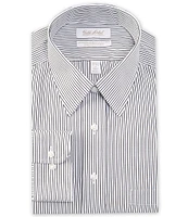 Gold Label Roundtree & Yorke Big & Tall Non-Iron Point Collar Heavy Poplin Stripe Dress Shirt