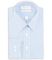 Gold Label Roundtree & Yorke Big & Tall Non-Iron Point Collar Striped Poplin Dress Shirt