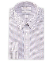 Gold Label Roundtree & Yorke Full Fit Non-Iron Button-Down Collar Geometric Print Dress Shirt