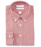 Gold Label Roundtree & Yorke Full Fit Non-Iron Button Down Collar Bengal Striped Dress Shirt