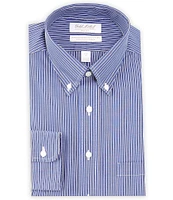 Gold Label Roundtree & Yorke Full Fit Non-Iron Button-Down Collar Striped Dress Shirt