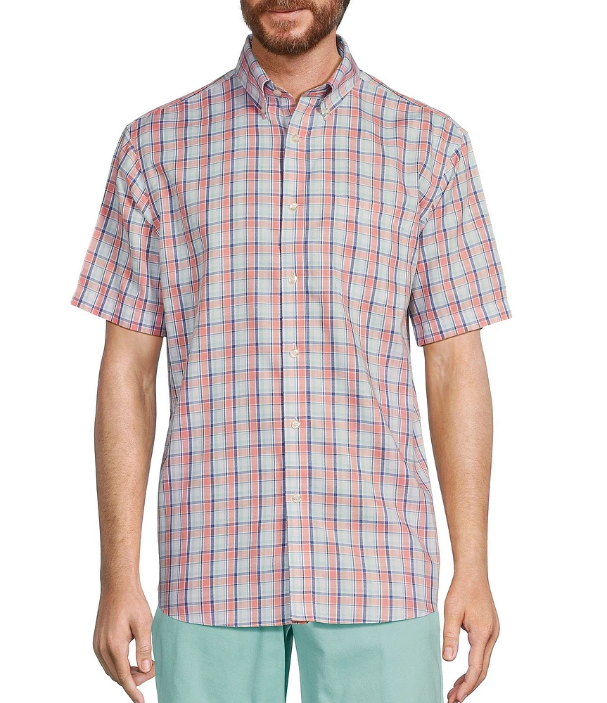 Roundtree & Yorke Gold Label Roundtree & Yorke Full Fit Non-Iron Short  Sleeve Medium Plaid Oxford Sport Shirt | The Shops at Willow Bend