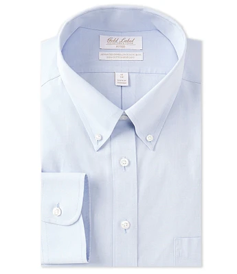 Gold Label Roundtree & Yorke Fitted Non-Iron Button Down Collar Solid Dress Shirt