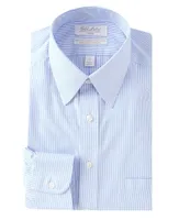 Gold Label Roundtree & Yorke Fitted Non-Iron Point Collar Striped Dress Shirt