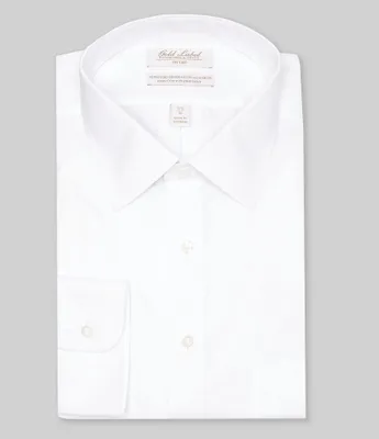 Gold Label Roundtree & Yorke Fitted Non-Iron Spread Collar Solid Dress Shirt
