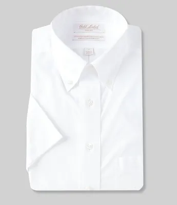 Gold Label Roundtree & Yorke Non-Iron Full-Fit Button Down Collar Short-Sleeve Dress Shirt