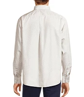 Gold Label Roundtree & Yorke Non-Iron Long Sleeve Bean Print Sport Shirt