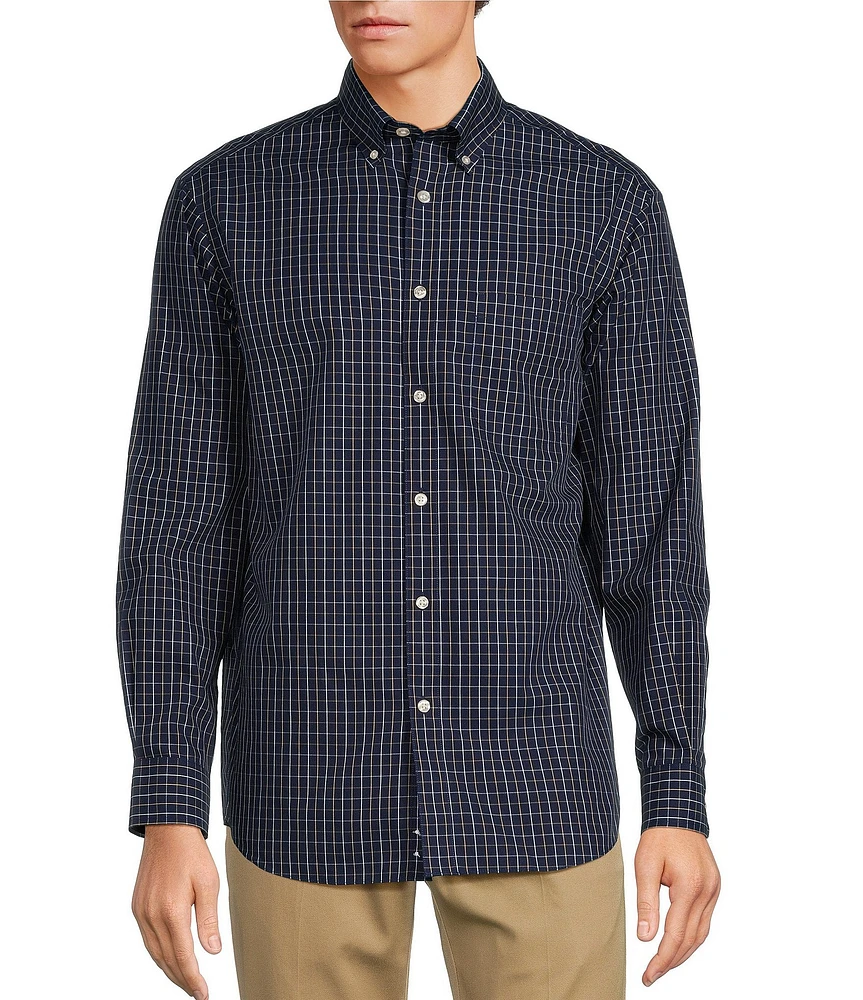 Gold Label Roundtree & Yorke Non-Iron Long Sleeve Checked Sport Shirt