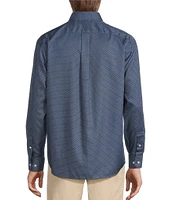Gold Label Roundtree & Yorke Non-iron Long Sleeve Diamond Print Sport Shirt