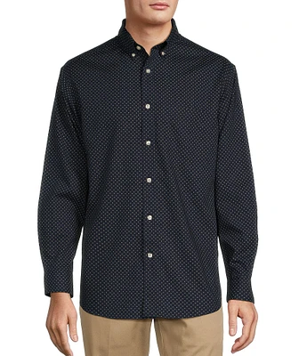 Gold Label Roundtree & Yorke Non-Iron Long Sleeve Dot Print Sport Shirt