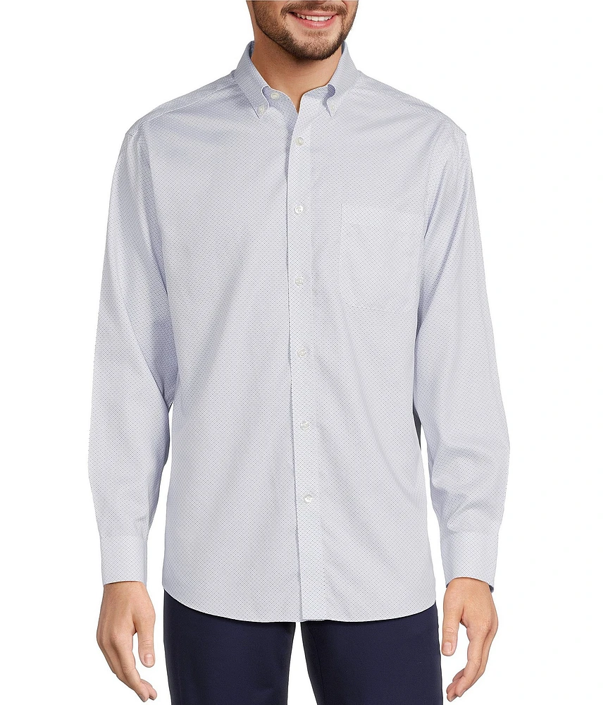Gold Label Roundtree & Yorke Non-Iron Long Sleeve Geo Dot Print Sport Shirt