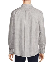 Gold Label Roundtree & Yorke Non-Iron Long Sleeve Geometric Print Herringbone Sport Shirt