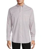 Gold Label Roundtree & Yorke Non-Iron Long Sleeve Geometric Print Poplin Sport Shirt