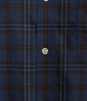 Gold Label Roundtree & Yorke Non-Iron Long Sleeve Plaid Herringbone Sport Shirt