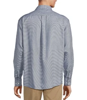Gold Label Roundtree & Yorke Non-Iron Long Sleeve Micro Houndstooth Dobby Sport Shirt