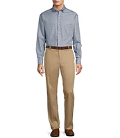 Gold Label Roundtree & Yorke Non-Iron Long Sleeve Micro Houndstooth Dobby Sport Shirt