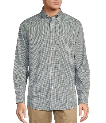 Gold Label Roundtree & Yorke Non-Iron Long Sleeve Mini Plaid Sport Shirt