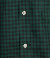 Gold Label Roundtree & Yorke Non-Iron Long Sleeve Small Check Herringbone Sport Shirt