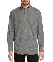 Gold Label Roundtree & Yorke Non-iron Long Sleeve Small Checked Print Sport Shirt