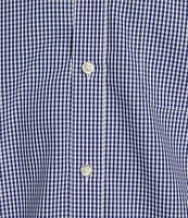 Gold Label Roundtree & Yorke Non-iron Long Sleeve Small Checked Print Sport Shirt