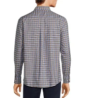 Gold Label Roundtree & Yorke Non-Iron Long Sleeve Small Plaid Pattern Oxford Sport Shirt