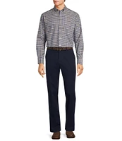 Gold Label Roundtree & Yorke Non-Iron Long Sleeve Small Plaid Pattern Oxford Sport Shirt