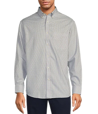 Gold Label Roundtree & Yorke Non-Iron Long Sleeve Small Windowpane Herringbone Sport Shirt