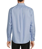 Gold Label Roundtree & Yorke Non-Iron Long Sleeve Star Print Herringbone Sport Shirt