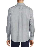 Gold Label Roundtree & Yorke Non-Iron Long Sleeve Star Print Sport Shirt